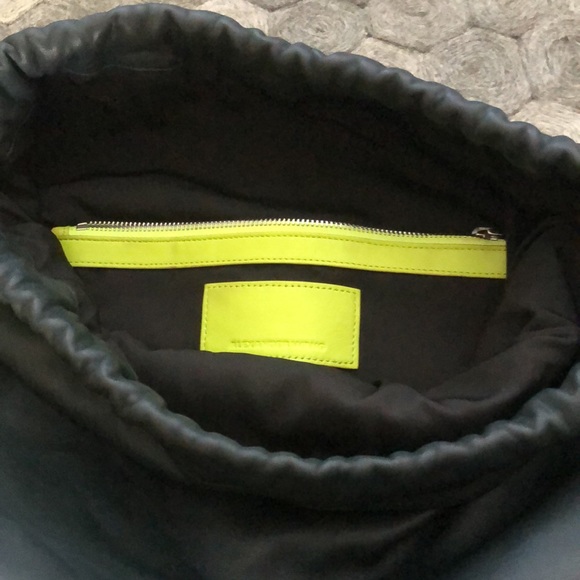 Alexander Wang Neon Strap Gym Sack in Green leather - Picture 7 of 13